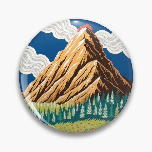 Item preview, Retro Mountain Landscape with Trees – Vintage Nature Adventure Design designed and sold by madeinnature.