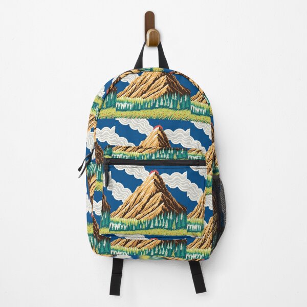 Item preview, Retro Mountain Landscape with Trees – Vintage Nature Adventure Design designed and sold by madeinnature.