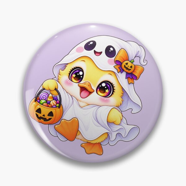 Item preview, Kawaii Ghost Duckling Sticker Art – Cute Chibi Halloween Illustration designed and sold by MagicMakerPh.