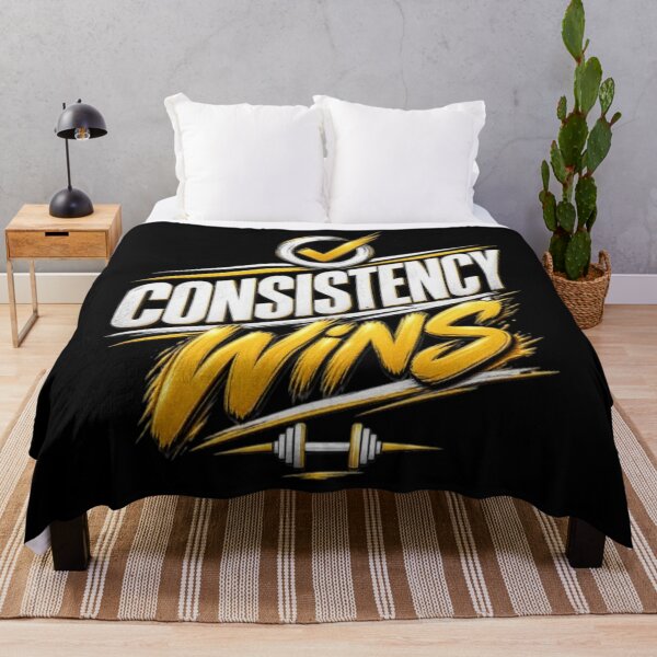 Item preview, Consistency Wins – Motivational Success Quote Gold Typography designed and sold by v6ziix.