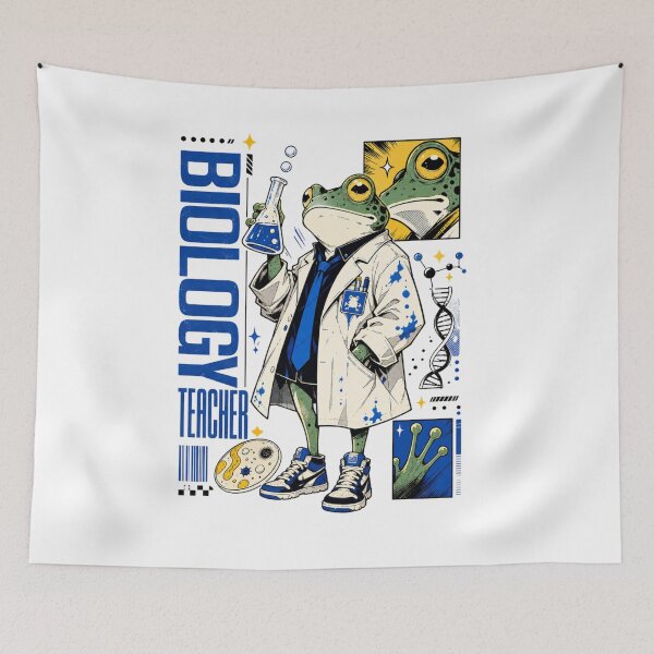 Item preview, Biology Teacher Frog Graphic Poster T-Shirt | Funny Science Professor Toad Lab Coat Beaker DNA STEM Teacher Gift designed and sold by illeN-Art-World.