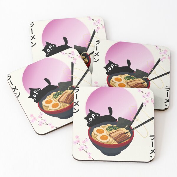 Item preview, Cute Black Cat Ramen Japanese Sakura designed and sold by ARSOUY1SHOP.
