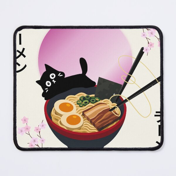 Item preview, Cute Black Cat Ramen Japanese Sakura designed and sold by ARSOUY1SHOP.