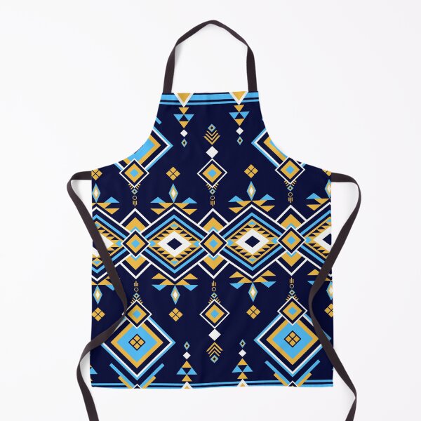 Artikelvorschau, Blau-gelbes geometrisches Ethno-Muster mit traditionellem Stammesornament. entworfen und verkauft von Nengsang.
