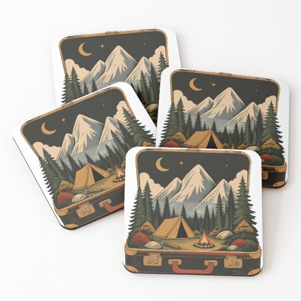 Item preview, Vintage Camping Adventure Suitcase – Mountain Campfire Travel Design designed and sold by Utees07.