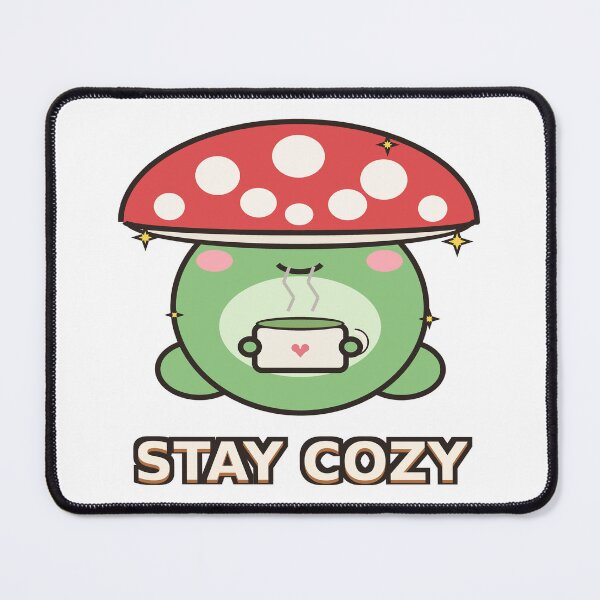 Item preview, Stay Cozy Cottagecore Frog with Mushroom Hat Cute Aesthetic Sticker designed and sold by Doka Images.