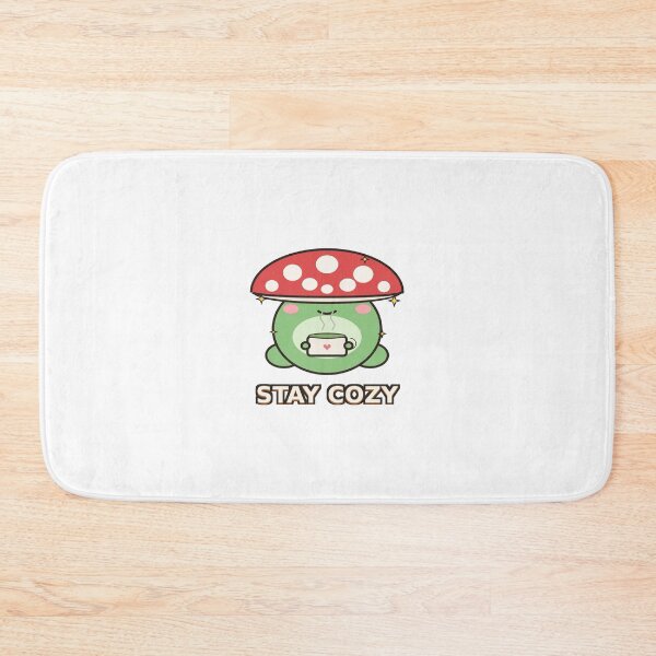 Item preview, Stay Cozy Cottagecore Frog with Mushroom Hat Cute Aesthetic Sticker designed and sold by Doka  Images.