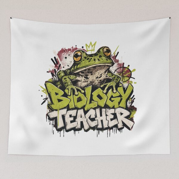 Item preview, Biology Teacher Frog Graffiti T-Shirt | Funny High School Science Teacher Crown Toad Urban Street Art Gift designed and sold by illeN-Art-World.