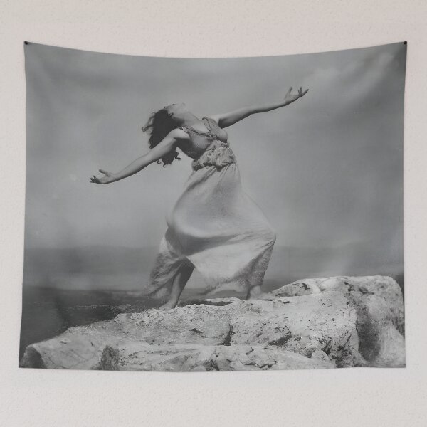 Item preview, Therese Duncan on the Acropolis dance portrait vintage black and white photograph designed and sold by Astrid Arkhangelsky.