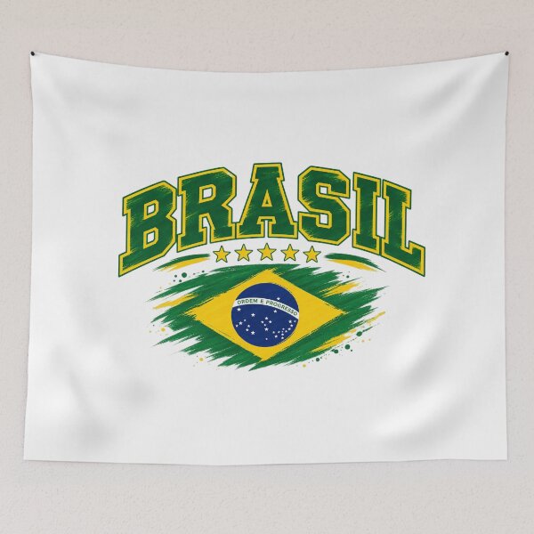 Item preview, Vintage Brazilian Flag Graphic  Brazil Pride Brasil Brush Style  designed and sold by JrNergal.
