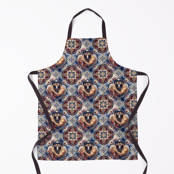 Item preview, Bearded Men in Love Vintage Portuguese Tile Pattern – Gay Pride Art designed and sold by ZhivanCrimson.