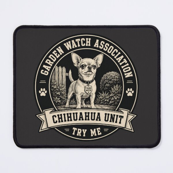 Item preview, Garden Watch Association - Chihuahua Unit - Try Me/Funny Chihuahua Dog Badge Logo  designed and sold by Halejo68.