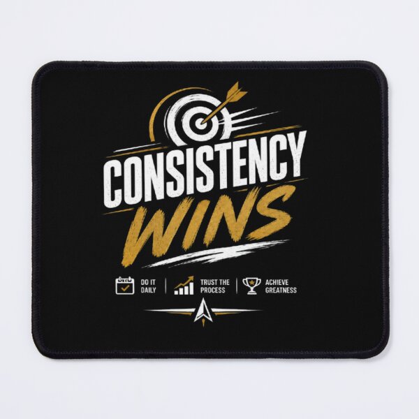 Item preview, Consistency Wins – Motivational Success Quote Gold Typography designed and sold by v6ziix.