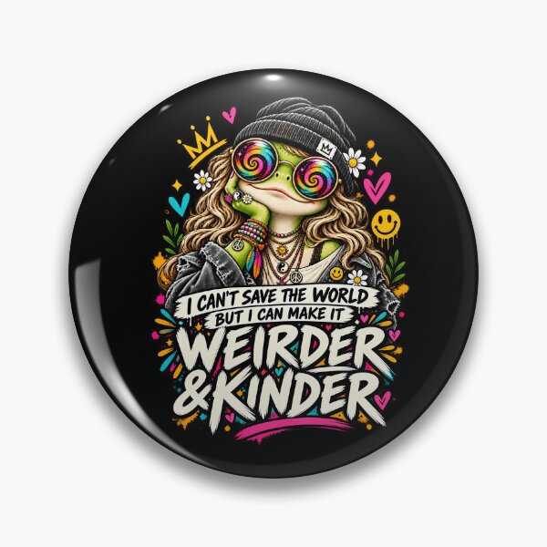 Item preview, Weirder And Kinder Frog – Colorful Hippie Peace Love Positive Vibes Design designed and sold by PosiMCreations.