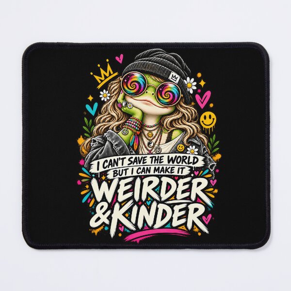 Item preview, Weirder And Kinder Frog – Colorful Hippie Peace Love Positive Vibes Design designed and sold by PosiMCreations.