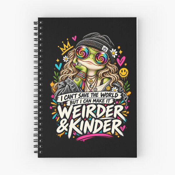 Item preview, Weirder And Kinder Frog – Colorful Hippie Peace Love Positive Vibes Design designed and sold by PosiMCreations.