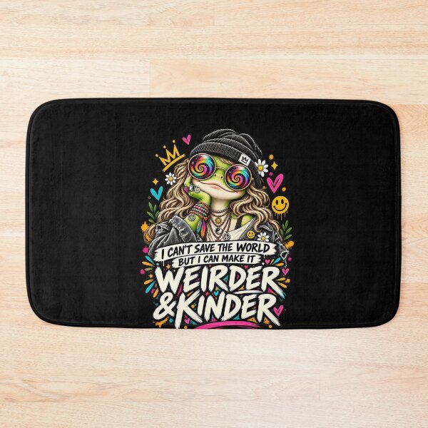 Item preview, Weirder And Kinder Frog – Colorful Hippie Peace Love Positive Vibes Design designed and sold by PosiMCreations.
