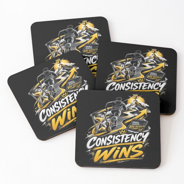 Item preview, Consistency Wins . Motivational Success Quote Gold Typography designed and sold by v6ziix.
