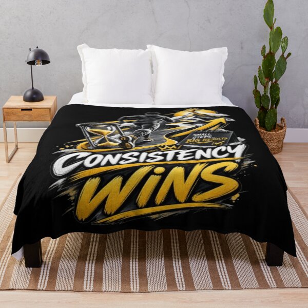 Item preview, Consistency Wins . Motivational Success Quote Gold Typography designed and sold by v6ziix.