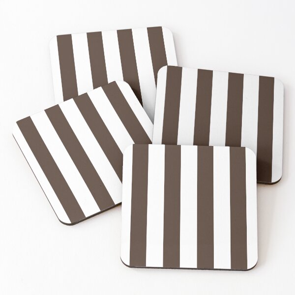 Item preview, Brown and White Cabana Stripes – Bold Coastal Pattern designed and sold by RishabhArts1.