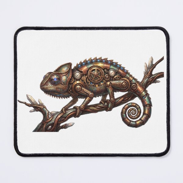 Item preview, Steampunk Mechanical Clockwork Chameleon Illustration designed and sold by Adityavanjre.