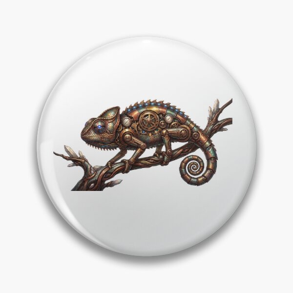 Item preview, Steampunk Mechanical Clockwork Chameleon Illustration designed and sold by Adityavanjre.
