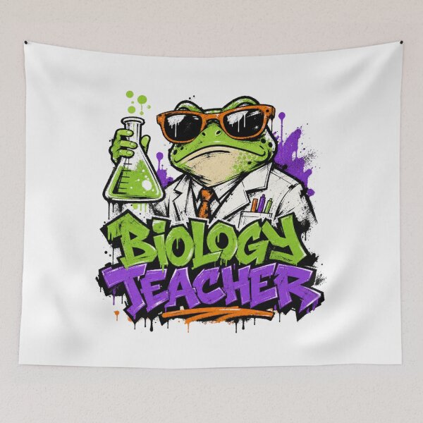 Item preview, Biology Teacher Frog Sunglasses Neon Graffiti T-Shirt | Hardworking Teacher Gift | Labor Day Appreciation designed and sold by illeN-Art-World.