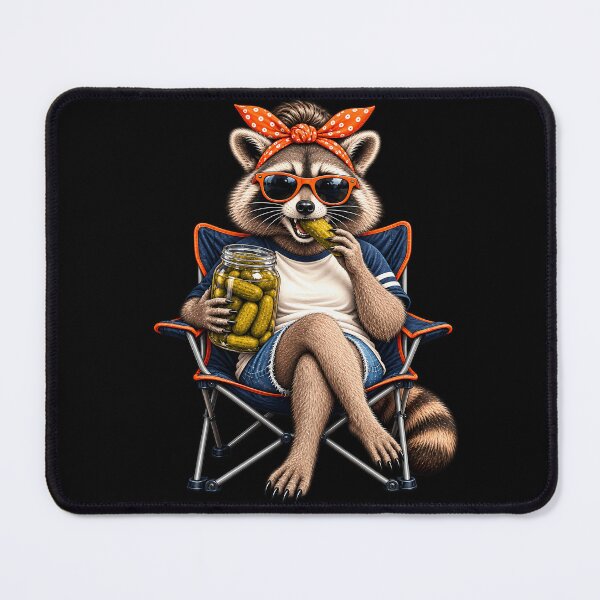Item preview, Funny Raccoon Eating Pickles – Cute Camping Snack Humor Design designed and sold by PosiMCreations.