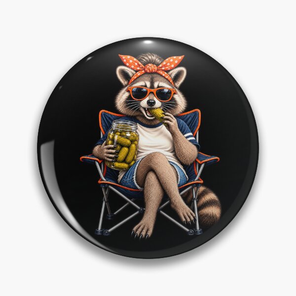 Item preview, Funny Raccoon Eating Pickles – Cute Camping Snack Humor Design designed and sold by PosiMCreations.