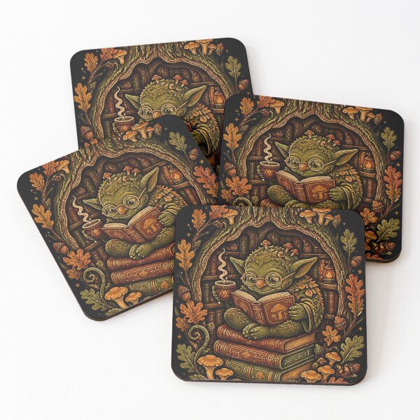 Item preview, Cozy Autumn Goblin Reading Club Illustration designed and sold by Fun2Fentastic.