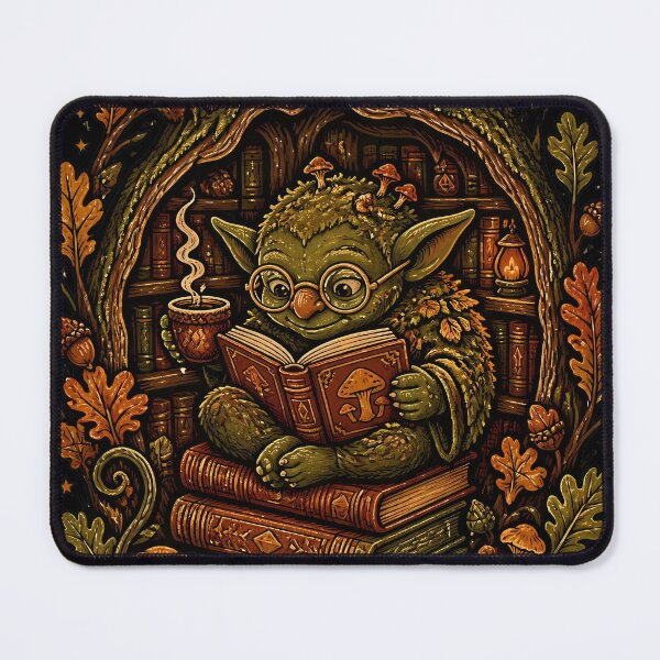 Item preview, Cozy Autumn Goblin Reading Club Illustration designed and sold by Fun2Fentastic.