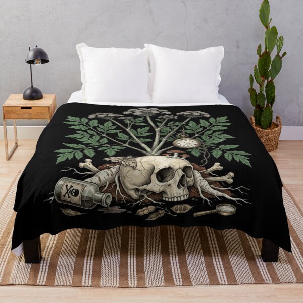 Item preview, Water Hemlock Dark Botanical Gothic Poison Plant Art designed and sold by The Wicked Herbarium.