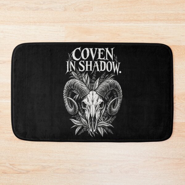 Item preview, Coven in Shadow – Occult Ram Skull in Gothic Linocut designed and sold by Anyshca.