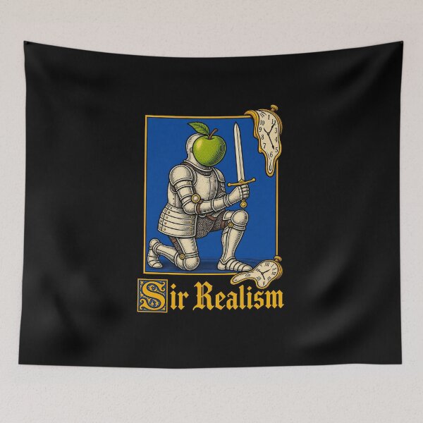 Item preview, Funny Sir Realism Knight With Melting Clocks Art designed and sold by elderberry.