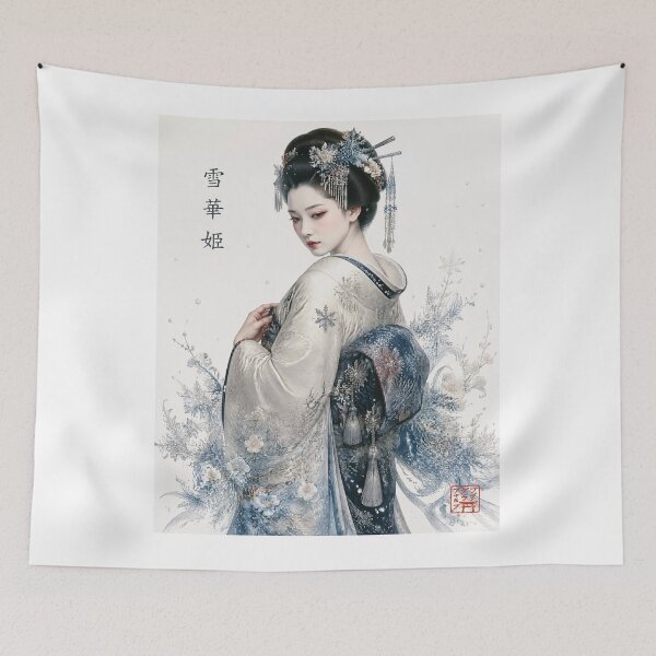 Item preview, Snow Blossom Geisha | Japanese Winter Geisha Art designed and sold by kaxymax.