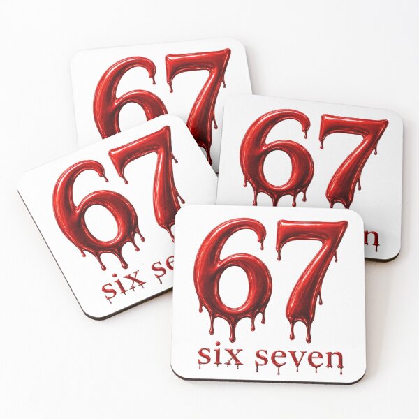 Item preview, Six Seven Blood Drep Horror Typography 67 designed and sold by mimikaka.