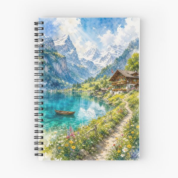 Item preview, Swiss Alpine Lake Watercolor Escape designed and sold by DesingbyDimoski.