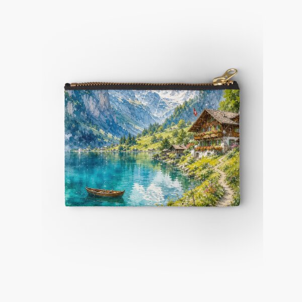 Item preview, Swiss Alpine Lake Watercolor Escape designed and sold by DesingbyDimoski.