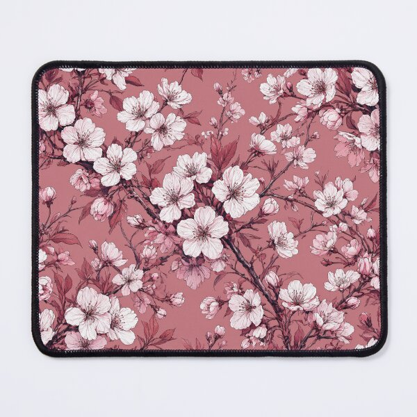 Item preview, Dusty Rose White Blossom Vintage Floral designed and sold by IntelliMindDesigns.