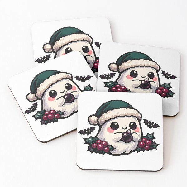 Item preview, Goth Christmas Ghost with Santa Hat - Spooky Cute Gothic Holiday Design designed and sold by Day Dreamer.