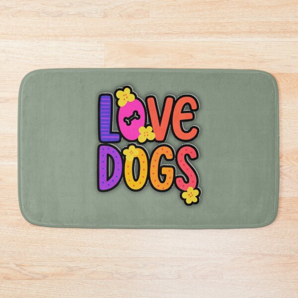 Item preview, Retro Love Dogs Colorful Floral Typography designed and sold by creativerooney.