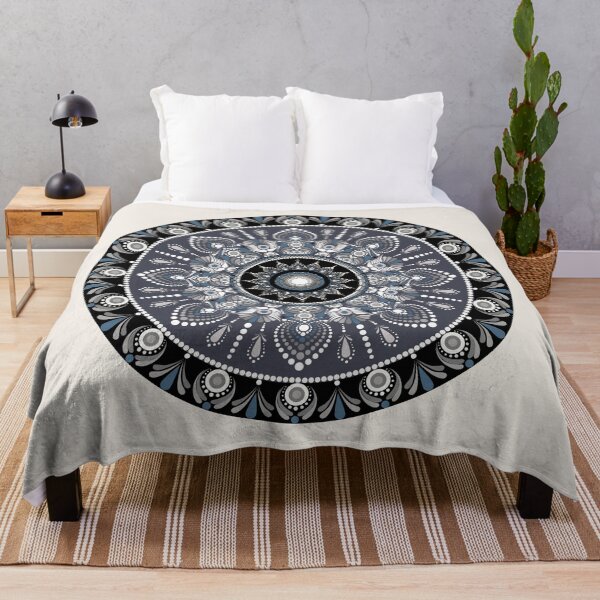 Item preview, Elegant Charcoal Blue Mandala – Intricate Thai Inspired Geometric Pattern designed and sold by NongKhaoYai.