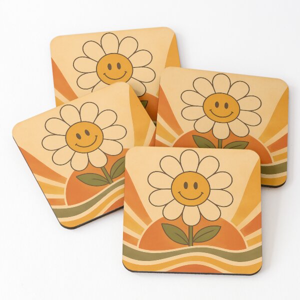 Item preview, Retro 70s Groovy Daisy Sunset - Vintage Floral Poster Wall Art designed and sold by Day Dreamer.