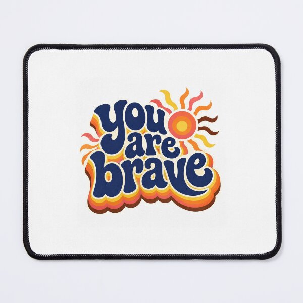 Item preview, You Are Brave Retro Rainbow Sun Design – Inspirational Motivational Quote designed and sold by cheekylorns.