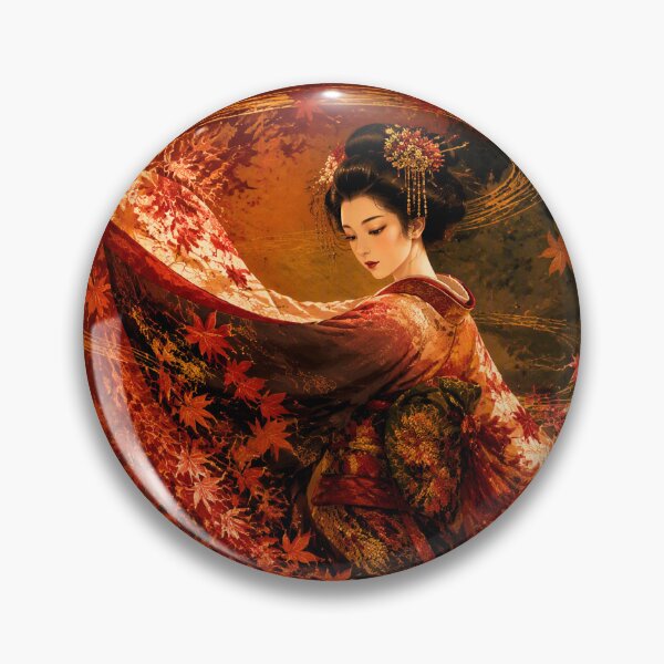 Item preview, Autumn Geisha | Japanese Maple Leaf Kimono Art designed and sold by kaxymax.