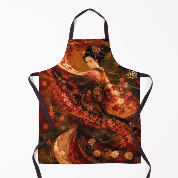 Item preview, Autumn Geisha | Japanese Maple Leaf Kimono Art designed and sold by kaxymax.