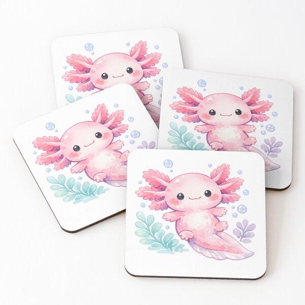 Item preview, Cute Watercolor Axolotl - Pastel Kawaii Salamander Sticker Art designed and sold by Day Dreamer.