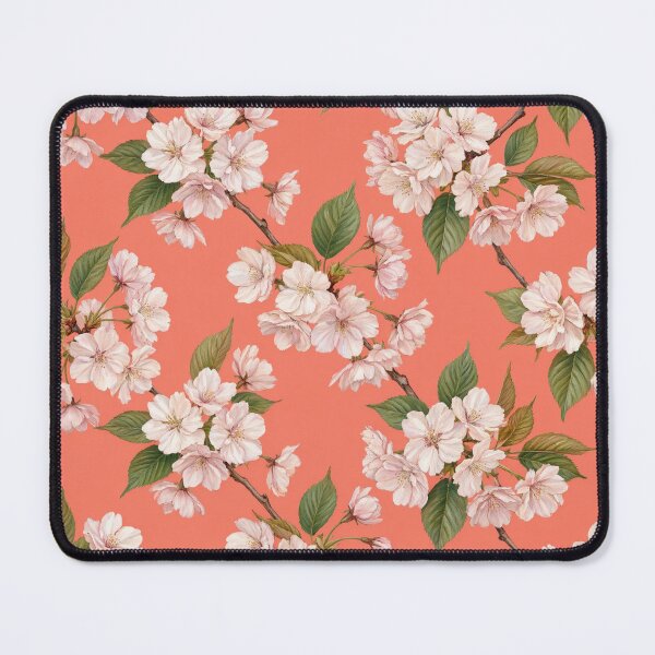 Item preview, Coral Salmon White Flower Cheerful Pattern designed and sold by IntelliMindDesigns.