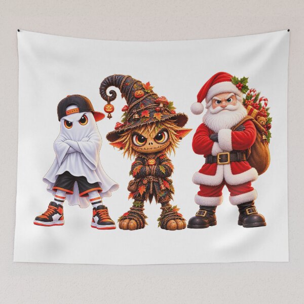 Item preview, Spooky Christmas Santa Ghost Pumpkin Halloween Holiday designed and sold by ArtSpark Studio.