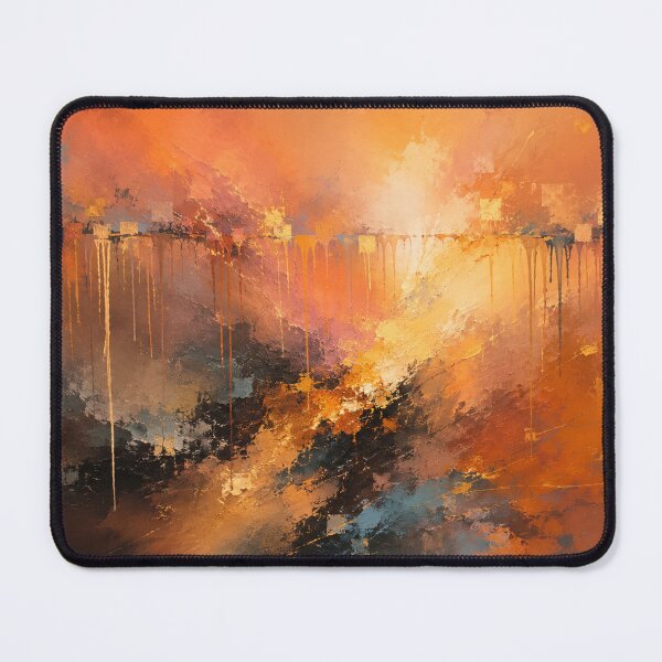 Item preview, Solstice Ember - Amber & Gold Abstract Landscape Print designed and sold by Joey Santiago.